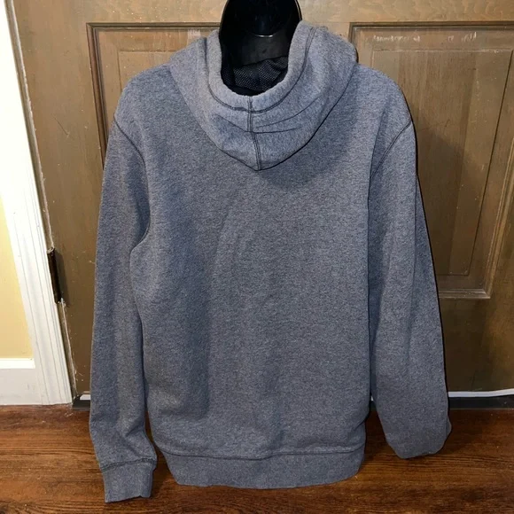 Under Armour Cold Gear Charcoal Gray Fitted Long Sleeve Fleece Hoodie Size L - Picture 3 of 7